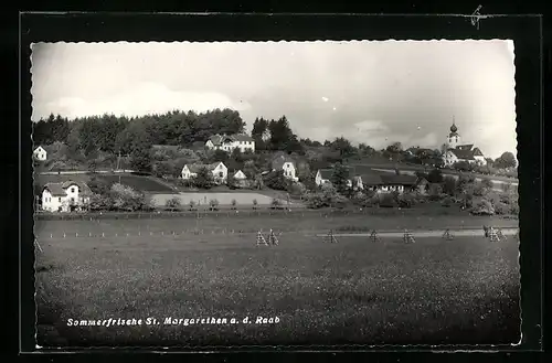 AK St. Margarethen a. d. Raab, Gesamtansicht mit Kirche