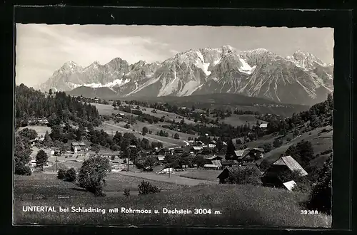 AK Untertal bei Schladming, Panorama mit Rohrmoos und Dachstein