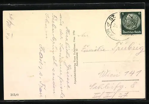 AK St. Johann bei Herberstein, Panorama vom Berg aus gesehen