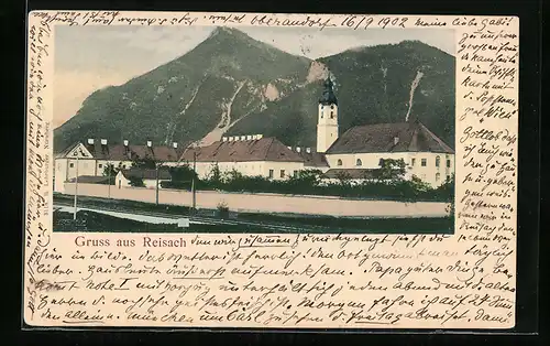 AK Reisach, Teilansicht mit Kirche