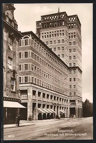 AK Düsseldorf, Marxhaus mit Hindenburgwall