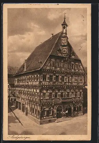 AK Markgröningen, Strassenpartie mit Fachwerkhaus