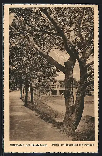 AK Altkloster, Sportplatz mit Pavillon