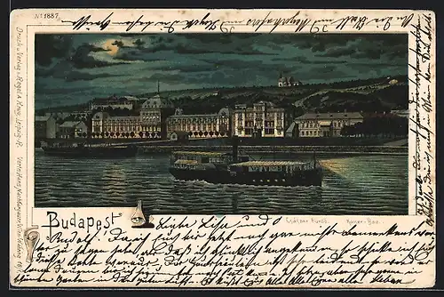 Lithographie Budapest, Kaiser-Bad bei Monschein