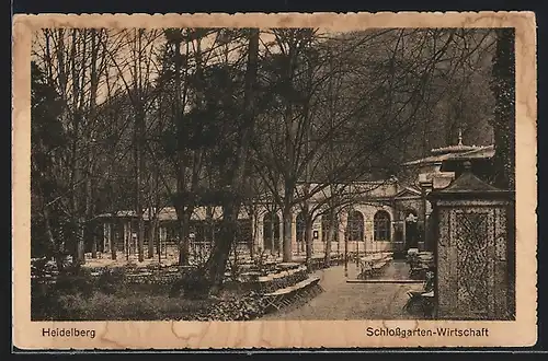 AK Heidelberg / Neckar, Gasthof Schlossgarten
