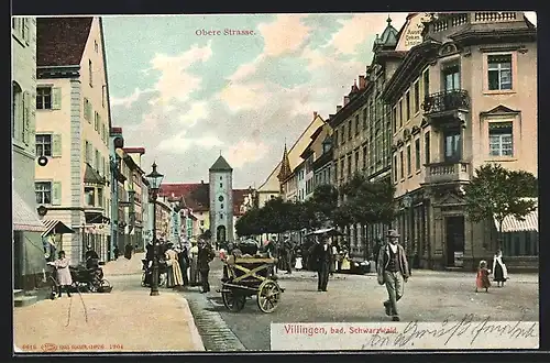 AK Villingen, Partie in Oberer Strasse