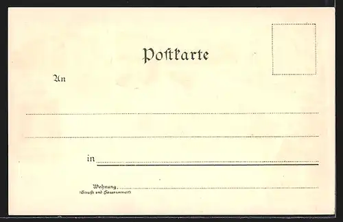 Lithographie Dresden-Neustadt, Alberttheater, Albertplatz, Weberdenkmal und Kaiserl. Post