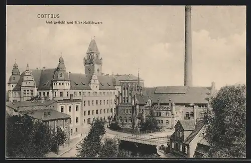 AK Cottbus, Amstgericht und Elektrizitätswerk