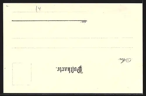 Lithographie Cannstatt, Wilhelmsbrücke, Totalansicht