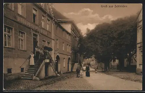 AK Schleiden, Strassenpartie mit Hotel Kölner Hof