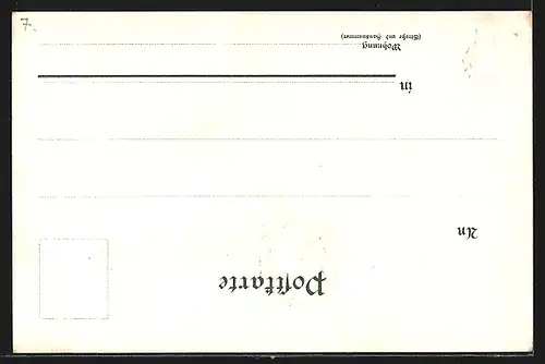 Lithographie Hanau, Marktplatz und Altstädter Rathaus, Stadtwappen