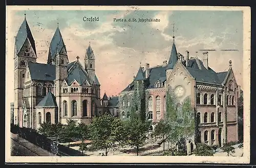 AK Crefeld, Partie an der St. Josephskirche