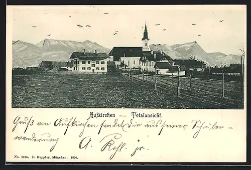 AK Aufkirchen, Totalansicht mit Kirche