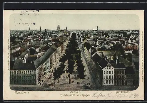 AK Krefeld, Blick auf den Westwall an der Nordstrasse
