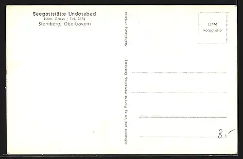 AK Starnberg /Oberbayern, Seegaststätte Undosabad von Hans Gruss