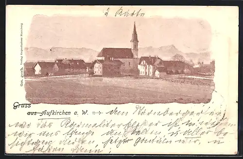 AK Aufkirchen a. W., Kirche mit Umgebung