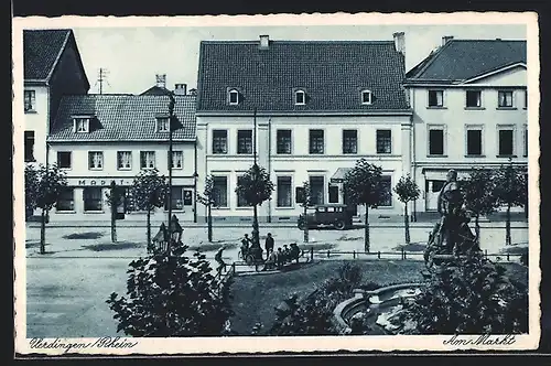 AK Uerdingen / Rhein, Markt mit Markt-Café