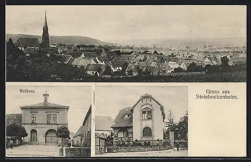 AK Steinbockenheim, Rathaus, Gebäudeansicht, Totalansicht