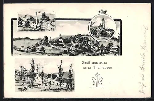 AK Thalhausen, Teilansichten der Ortschaft