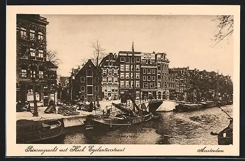 AK Amsterdam, Prinsengracht met Hock Egelantierstraat