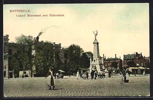AK Rotterdam, Caland Monument met Ziekenhuis