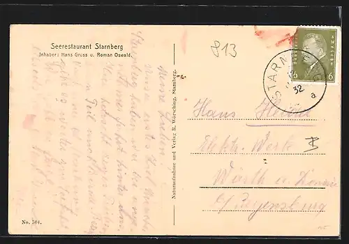 AK Starnberg, Seerestaurant mit Segelbooten