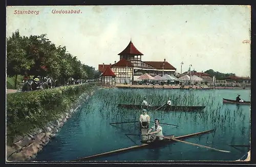 AK Starnberg, Undosabad mit Ruderbooten