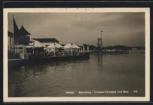AK Starnberg, Cafe Undosa-Terrasse und Bad