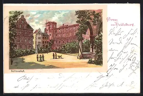 Lithographie Heidelberg, Schlosshof