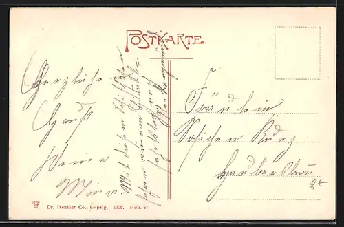 AK Heidelberg, Uferpartie mit Fähre