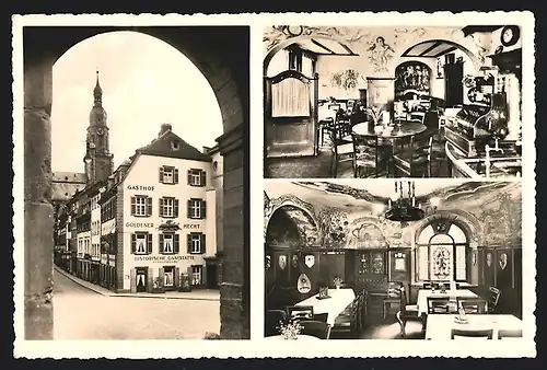 AK Heidelberg, Historische Gaststätte Künstlerstube Goldener Hecht