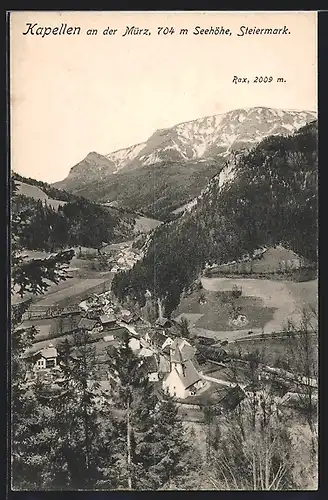 AK Kapellen / Mürz, Gesamtansicht vom Berg gesehen