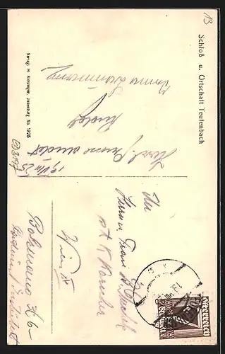 AK Teufenbach, Totale mit Schloss, Luftbild