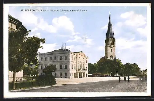 AK Spisska Nova Ves, katolicky kostol a mestsky dom