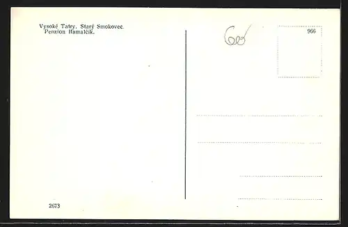 AK Starý Smokovec /Vysoké Tatry, Penzion Hamalcik