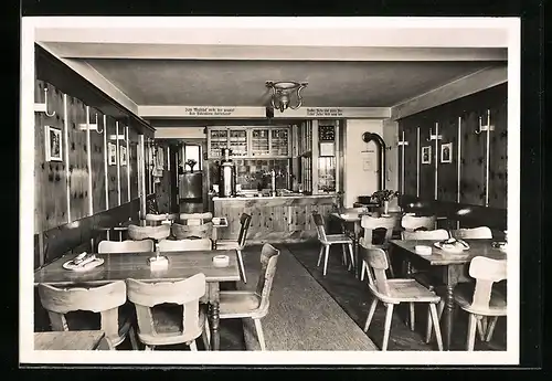 AK Schaffhausen, Speise-Restaurant zum Musikhof, Innenansicht