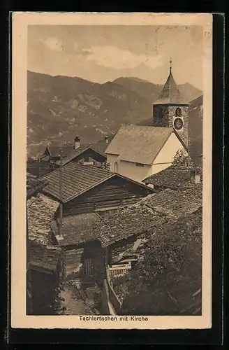 AK Tschiertschen, Ortspartie mit Kirche
