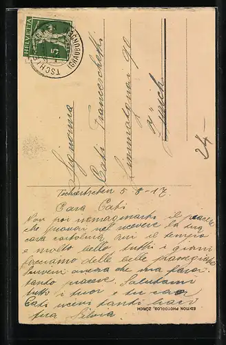 AK Tschiertschen, Ortspartie mit Kirche