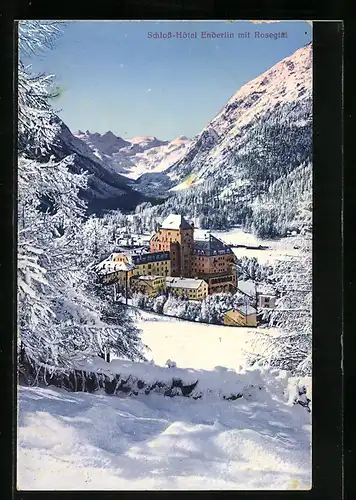 AK Pontresina, Schloss-Hotel Enderlin im Winter