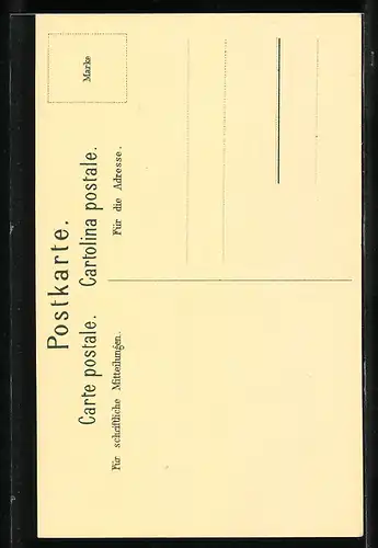 Künstler-AK Saanen, Ortspartie mit Kirche und Rüblihorn