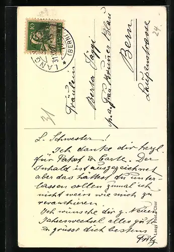 AK Chur, Strasse Süsser Winkel mit Bäumen