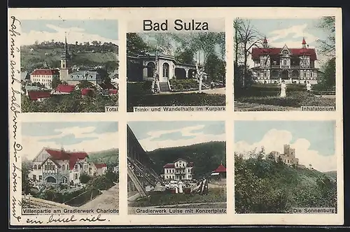 AK Bad Sulza, Villenpartie am Gradirwerk Charlotte, Sonnenburg, Inhalatorium