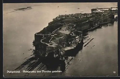 AK Helgoland, Panorama vom Flugzeug aus