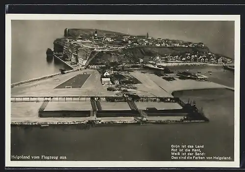 AK Helgoland, Insel vom Flugzeug aus