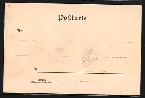 Lithographie Weimar, Ortsansicht mit Strassenbahn und Hotel Kaiserin Auguste