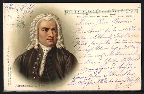 Lithographie Johann Sebastian Bach, Portrait des Komponisten