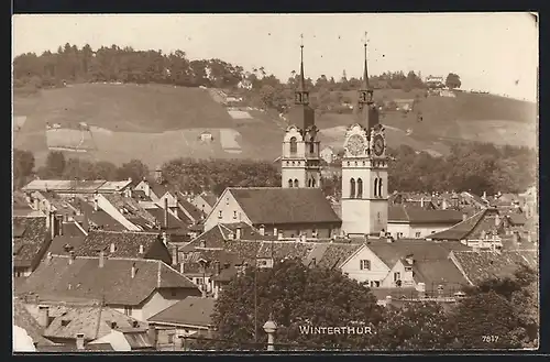 AK Winterthur, Teilansicht mit Kirche