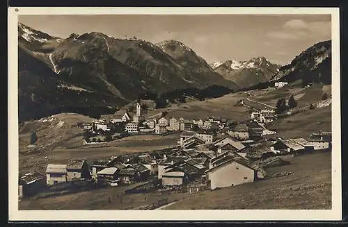 AK Fetan /Unterengadia, Teilansicht mit Bergen