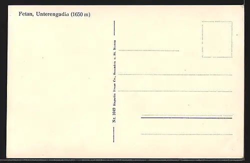 AK Fetan /Unterengadia, Teilansicht mit Bergen