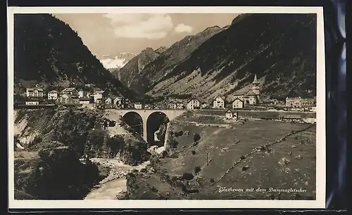 AK Göschenen, Teilansicht mit dem Dammagletscher